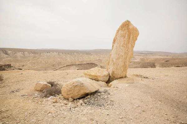 米茨佩内盖夫沙漠的沙山、岩石景观 — 图库照片