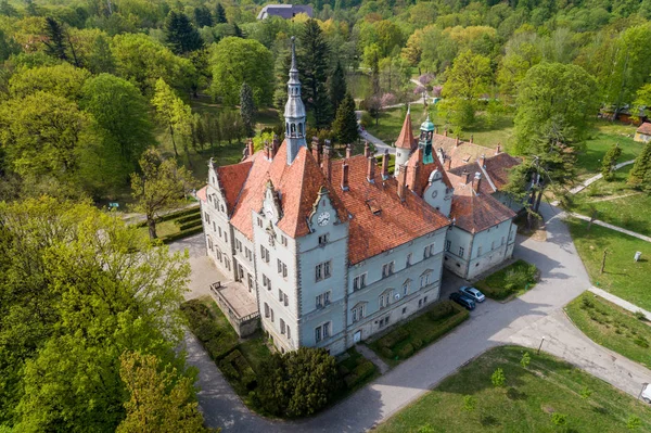 Vue Aérienne Château Palais Comte Schonborn Près Mukachevo Région Zakarpattia — Photo