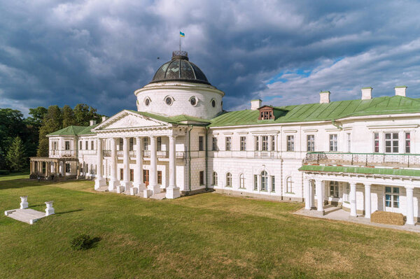 Aerial summer view of Kachanivka (Kachanovka) palace in Chernihi