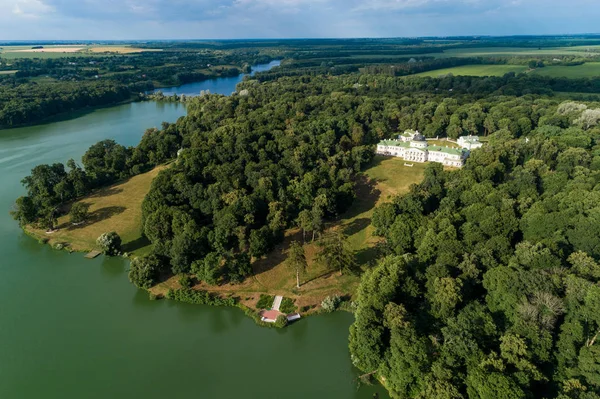 Lotnicze lato widok na Kachanivka (Kachanovka) rezerwat przyrody i Zdjęcie Stockowe