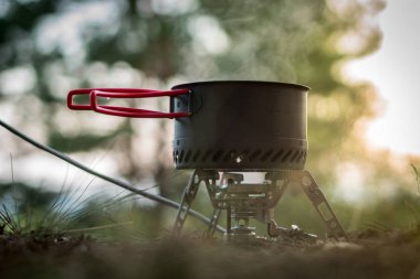 F için radyatör ile bir tencere ile katlanabilir kamp gazı yangın sistemi