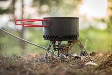 F için radyatör ile bir tencere ile katlanabilir kamp gazı yangın sistemi