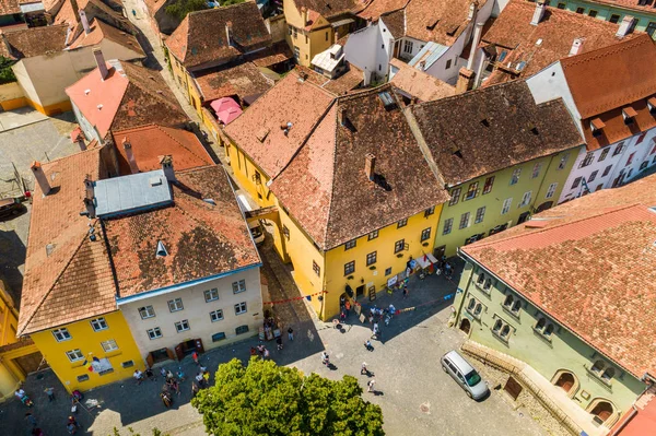 Aerial sommar utsikt över gamla medeltida hus, födelseplatsen för Vlad — Stockfoto