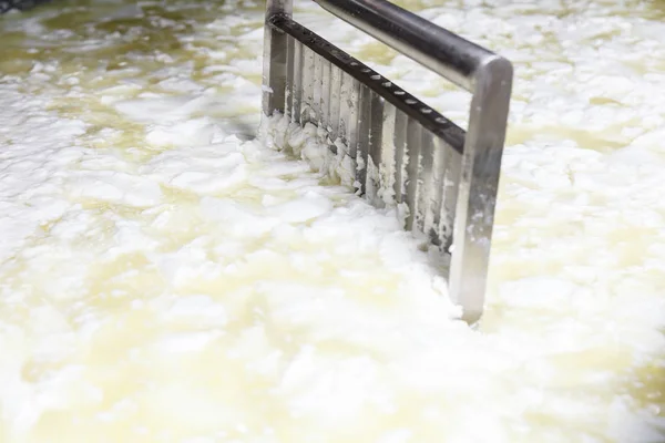 Hot milk mixing in the stainless tank during the fermentation pr — Stock Photo, Image