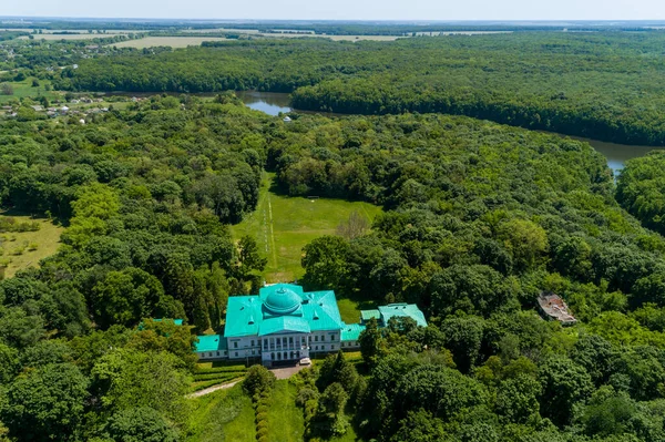 Vista Aérea Verão Palácio Galaganiv Parque Nacional Sokyryntsi Aldeia Sokyryntsi — Fotografia de Stock