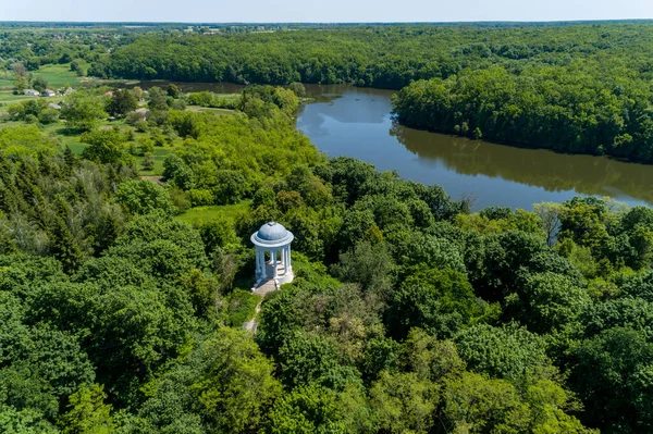 Vista Aérea Verão Alcova Perto Palácio Galaganiv Parque Nacional Sokyryntsi — Fotografia de Stock