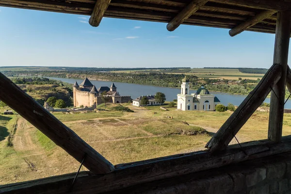 Fortezza Medievale Khotyn Nel Villaggio Khotyn Fiume Dniestr Regione Chernivtsi — Foto Stock