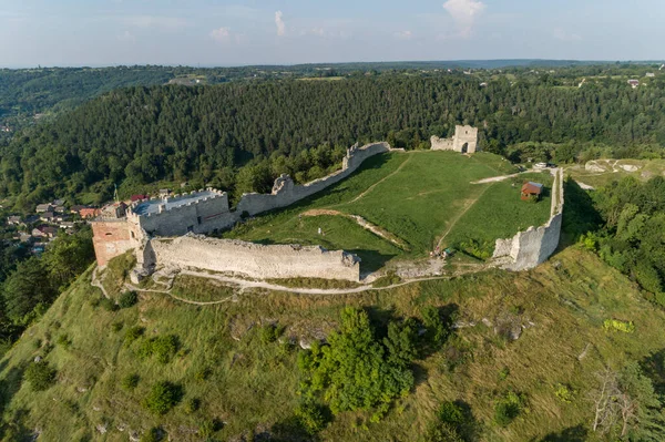 Veduta Aerea Delle Rovine Del Castello Kremenets Situato Sulla Cima — Foto Stock