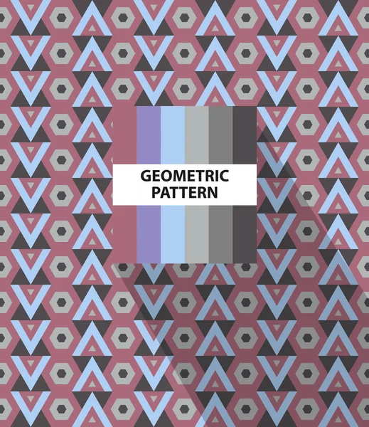 Abstraktes Geometrisches Streifenmuster Mit Bunten Rauten Und Farbpalette — Stockvektor