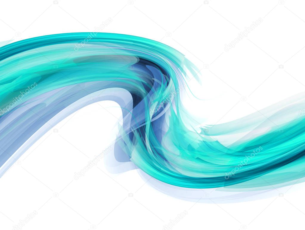 Bright blue and green modern futuristic background with abstract waves