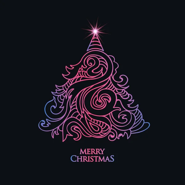 Αφηρημένο Διανυσματικό Χέρι Συρμένο Χριστουγεννιάτικο Δέντρο — Διανυσματικό Αρχείο