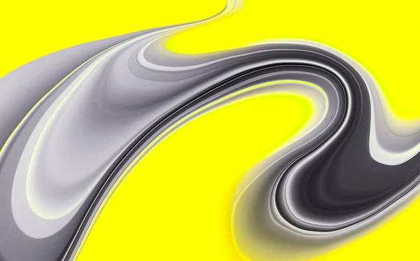 Fundo Futurista Moderno Amarelo Cinza Brilhante Com Ondas Abstratas — Fotografia de Stock