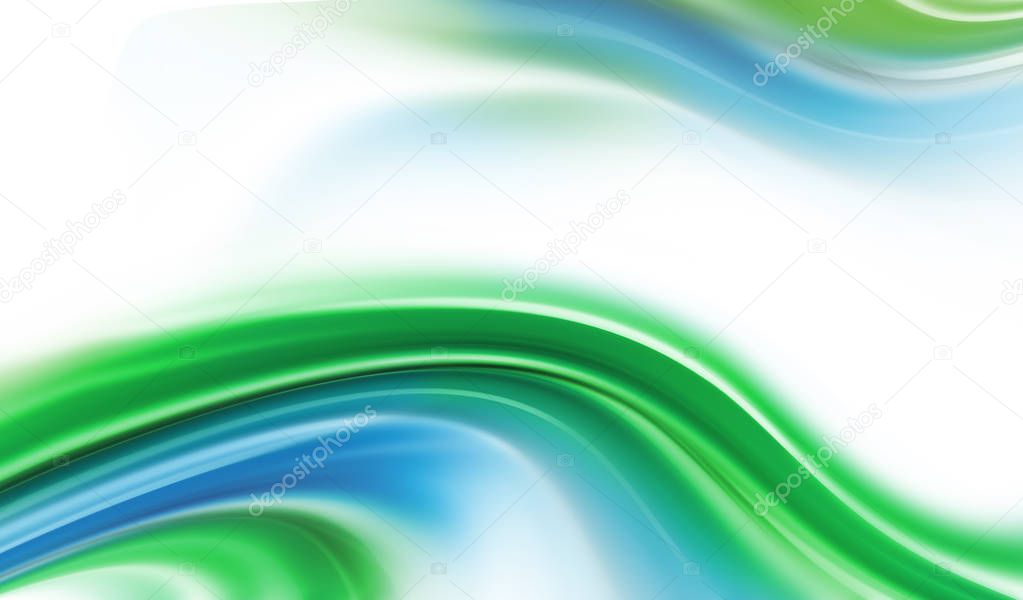 Bright blue and green modern futuristic background with abstract waves