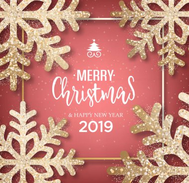 Soyut vektör altın Noel tebrik kartı