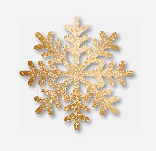 Abstract Vector Golden Snowflake — Stock Vector