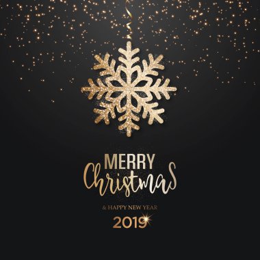 Soyut vektör altın Noel tebrik kartı