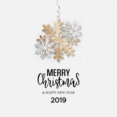 Soyut vektör altın Noel tebrik kartı