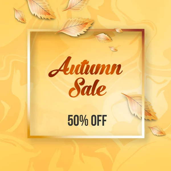 Abstrakte Herbst Verkauf Angebot Banner Design mit Rahmen — Stockvektor