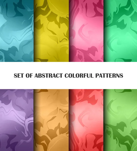 Набор красочных векторных бесшовных абстрактных шаблонов с брызгами — стоковый вектор