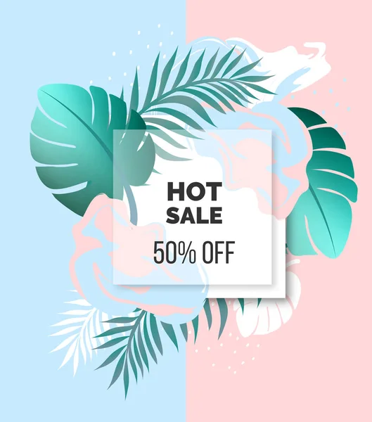 Banner de design abstrato tropical bonito —  Vetores de Stock