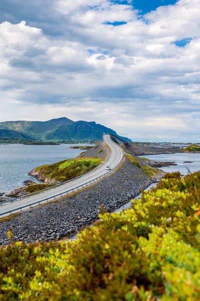 Norway Atlantic Ocean Road Oder Die Atlantic Road Atlanterhavsveien Wurde — Stockfoto