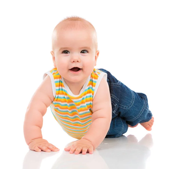 Glücklich Kleines Baby Isoliert Auf Weißem Hintergrund — Stockfoto