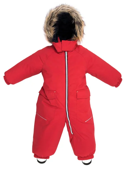 Snowsuit Gyermek Esik Egy Fehér Háttér — Stock Fotó