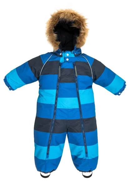 Barn Snowsuit Falla Vit Bakgrund — Stockfoto