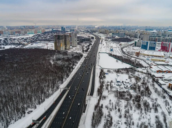 Moszkva Külvárosa Kilátás Madarak Repüléséről — Stock Fotó