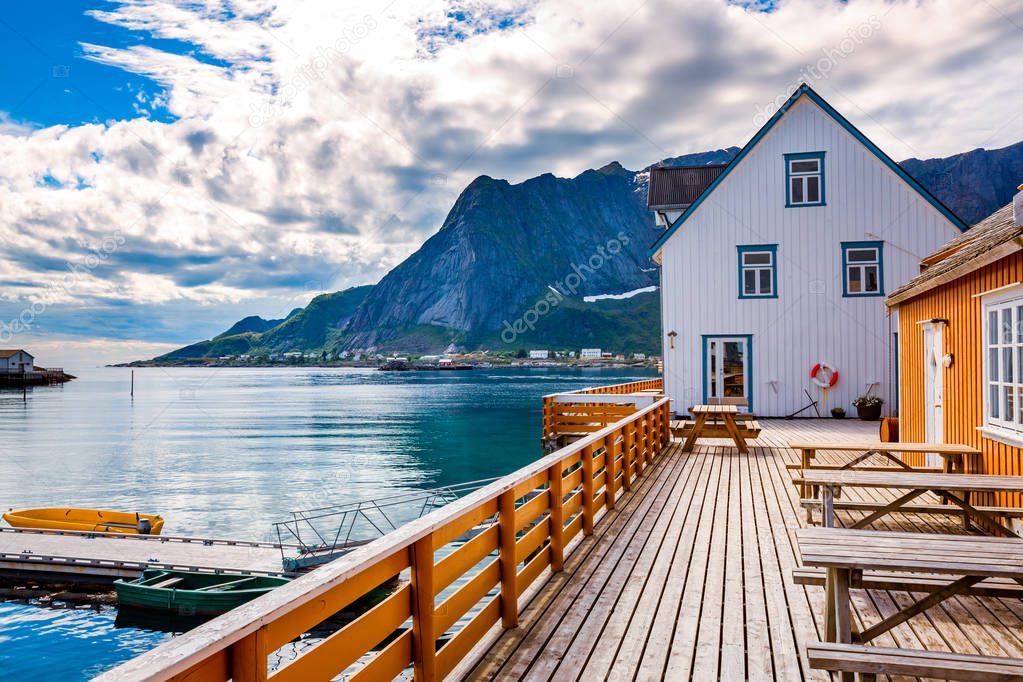 Lofoten islands is an archipelago in the county of Nordland, Norway. Is known for a distinctive scenery with dramatic mountains and peaks, open sea and sheltered bays, beaches and untouched lands.