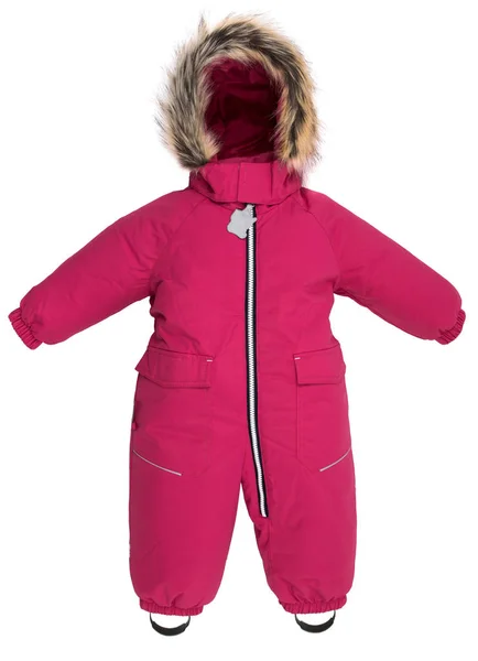 Red Childrens Snowsuit Fall White Background — Stock Photo, Image