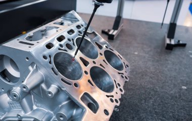 Kalite kontrol ölçüm probu. Metal işleme Cnc freze mach