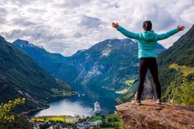 Geiranger Fiyort Güzel Doğa Norveç.