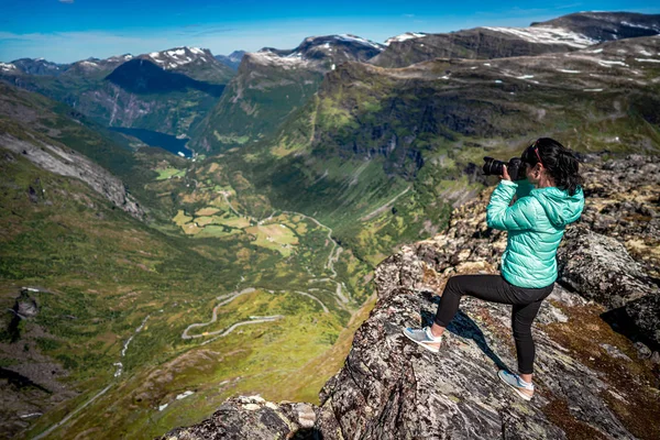 Geiranger Fjord krásná příroda Norsko — Stock fotografie