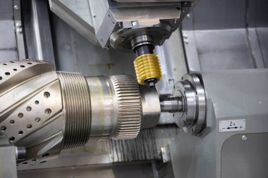 Metal Cnc torna makinesi. Metal kesme modern profesyonel
