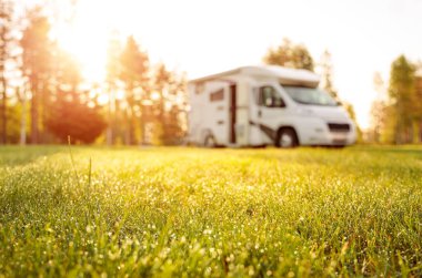 Aile tatil seyahat Rv, kamyonet ve karavan tatil gezisi