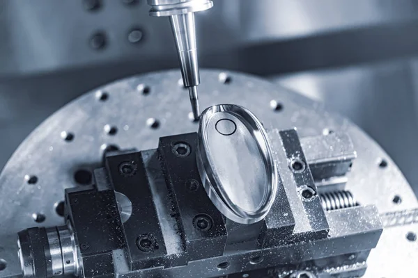 Metalworking CNC lathe milling machine. Cutting metal modern pro — Stock Photo, Image