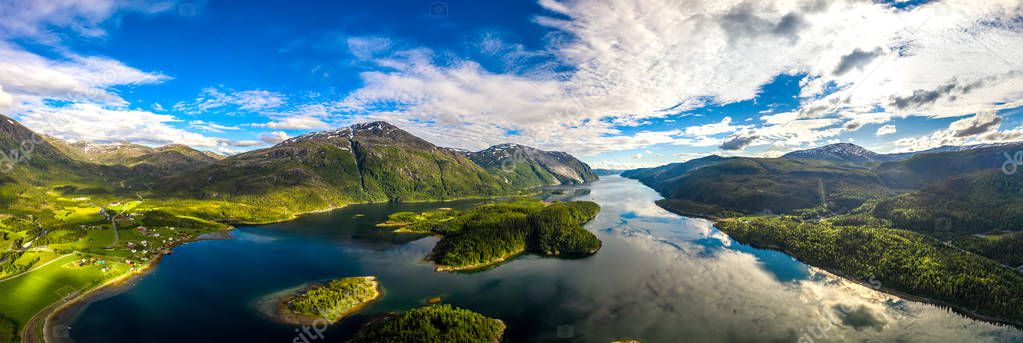 Panorama Beautiful Nature Norway.