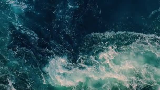 A folyó és a tenger hullámai találkoznak dagály és apály idején.. — Stock videók
