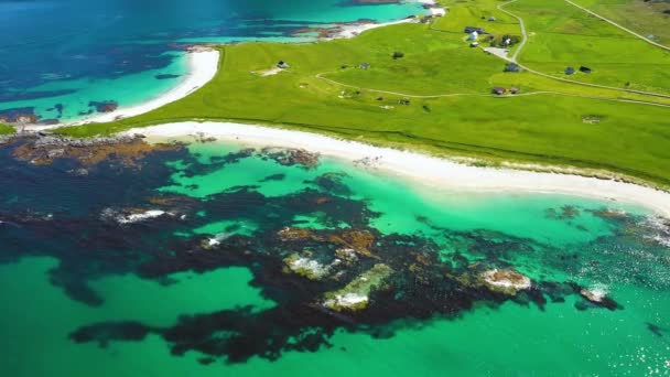 Beach Lofoten islands είναι ένα αρχιπέλαγος στην κομητεία Nordland, Νορβηγία. — Αρχείο Βίντεο