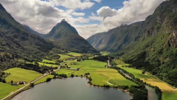 Flygbilder Vacker Natur Norge — Stockvideo