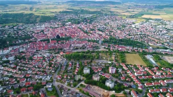 Luchtfoto Rottenburg Neckar Duitsland — Stockvideo