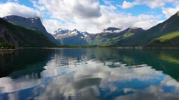 空中映像美しい自然ノルウェー — ストック動画