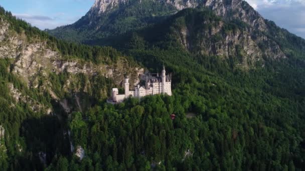 Κάστρο Neuschwanstein Βαυαρικές Άλπεις Γερμανία Αεροπορικές Πτήσεις Επανδρωμένων Αεροσκαφών — Αρχείο Βίντεο