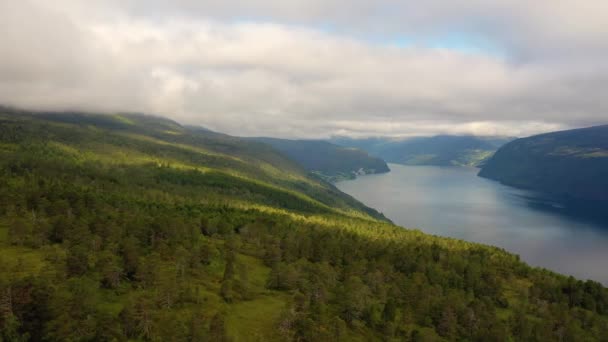 Hava Görüntüleri Güzel Doğa Norveç — Stok video