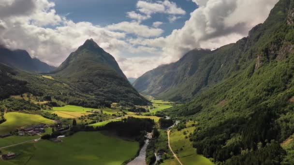 Material Aéreo Hermosa Naturaleza Norway — Vídeos de Stock