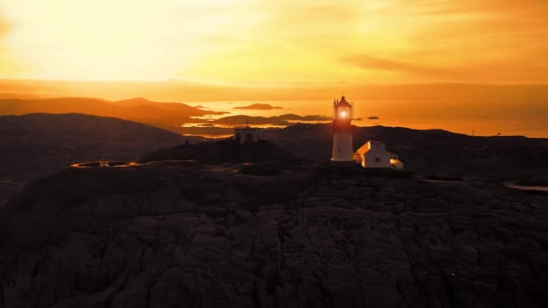 Leuchtturm Der Küste Der Leuchtturm Von Lindesnes Ist Ein Leuchtturm — Stockvideo