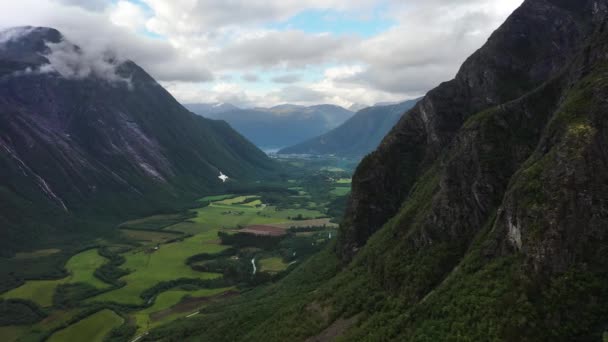 Material Aéreo Hermosa Naturaleza Norway — Vídeos de Stock