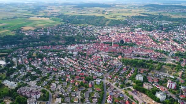 Vista Aérea Rottenburg Neckar Alemania — Vídeo de stock