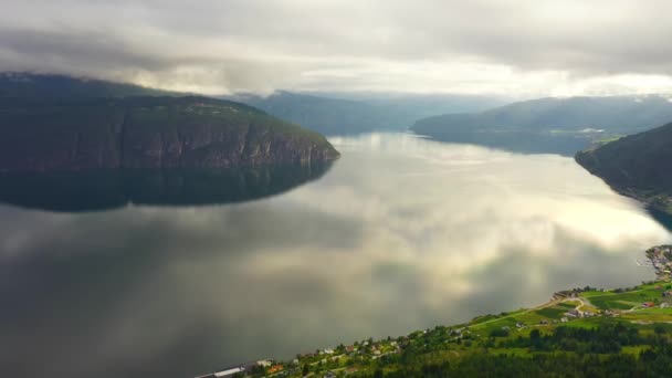 Flygbilder Vacker Natur Norge — Stockvideo